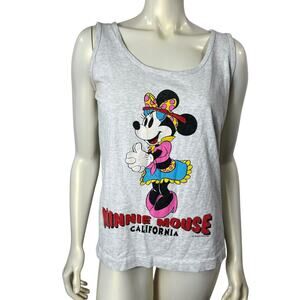 Vintage Disney Minnie Mouse Tank Top Gray California Size LG